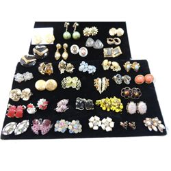 LOT 35 ASSORTED CLIP ON EARRINGS