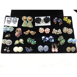 LOT 24 ASSORTED CLIP ON EARRINGS