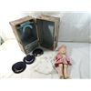 Image 1 : ANTIQUE NANCYS WARDROBE & COMPOSITION DOLL