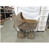 Image 2 : ANTIQUE WICKER METAL BABY CARRIAGE