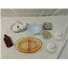 Image 1 : LOT 8 GLASS DISHES, FROG, CANDLE HOLDER