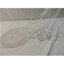 LOT 8 IMPERIAL CANDLEWICK GLASSES & SERVING DISH