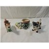 Image 1 : LOT 3 VINTAGE GLASS COW CREAMERS & PLANTER