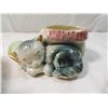 Image 2 : LOT 3 VINTAGE GLASS COW CREAMERS & PLANTER