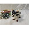 Image 3 : LOT 3 VINTAGE GLASS COW CREAMERS & PLANTER