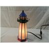 Image 1 : VINTAGE STAINED GLASS LIGHTHOUSE LAMP