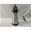 Image 3 : VINTAGE STAINED GLASS LIGHTHOUSE LAMP