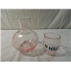 Image 3 : PINK DEPRESSION GLASS WATER CUP & PITCHER