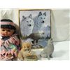 Image 3 : LOT 8 ASSORTED WOLF & NATIVE AMERICAN DECOR