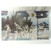 Image 1 : 3 PIECE WOLF SCENE WALL CLOCK