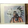 Image 2 : LOT 2 NATIVE AMERICAN & WOLF PAINTINGS FRAMED