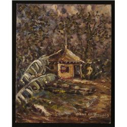 Oliver Francis Original Painting African Jamaican Hut