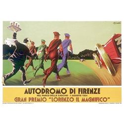 Gavina Vintage Advertising Autodromo di Firenze Print