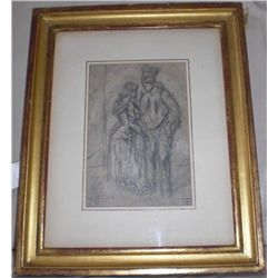 Constantin Guys Original Drawing Crimean War Framed