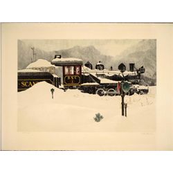 Mel Hunter Art Locomotive Signed Print 1972