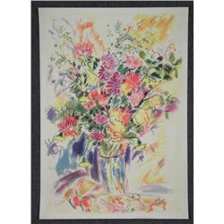 Wayne Ensrud Signed Proof Flower Bouquet in Vase