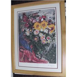 Marc Chagall Les Soucis (Cares) Framed Lithograph S/N