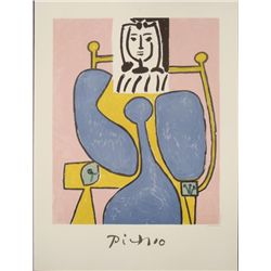 Pablo Picasso : Woman and Blue Rose Art Print