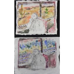 2 Betty Snyder Rees Signed Orig Paintings- Train Ride