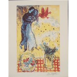 Marc Chagall : Lovers and Daisies Romantic Art Print