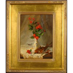 William Chambers Original Painting Tea Roses & Old Lace