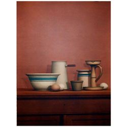 William Bailey Collotype Still Life Eggs, Candlestick