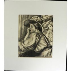 Claude Renoir and Two Maids Engraving Print Renoir