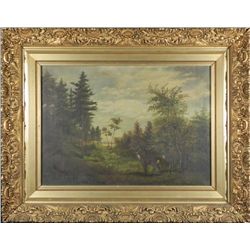 Antique Original 19th Century Landscape Painting Framed