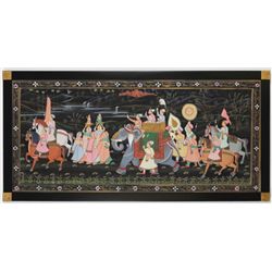 Original Krishna Pichwai Pichvai Indian Silk Painting