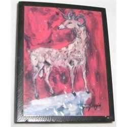 DEGRAZIA MAGNET SIGNED "DEGRAZIA" *UNIQUE DEER*!! MAGNET CAME OUT OF SAFE!!