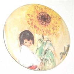 DEGRAZIA MAGNET SIGNED "DEGRAZIA" *INDIAN GIRL W/SUNFLOWER*!! MAGNET CAME OUT OF SAFE!!