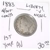 Image 1 : 1883 W/OUT CENTS *1ST YEAR* LIBERTY "V" NICKEL *RARE AU HIGH GRADE* RED BOOK VALUE IS $30.00+!!