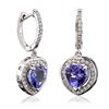 Image 2 : 14KT White Gold 5.60ctw Tanzanite and Diamond Earrings