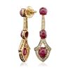 Image 8 : 18KT Yellow Gold 47.33ctw Ruby and Diamond Suite