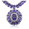 Image 2 : 14KT White Gold 51.14ctw Tanzanite and Diamond Necklace