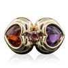 Image 3 : 14KT Yellow Gold 0.10ct Sapphire, Citrine, and Amethyst Ring