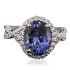 Image 3 : 18KT White Gold 4.09ct Tanzanite and Diamond Ring