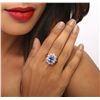 Image 2 : 14KT White Gold 4.89ct Tanzanite and Diamond Ring