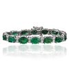 Image 3 : 14KT White Gold 18.48ctw Emerald and Diamond Bracelet