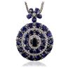Image 3 : 14KT White Gold 21.53ctw Sapphire and Diamond Pendant With Chain