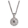 Image 3 : 14KT White Gold 0.96ctw Diamond Pendant With Chain