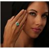 Image 1 : 14KT Yellow Gold 2.40ct Emerald and Diamond Ring