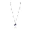 Image 2 : 18KT White Gold 3.61ct Tanzanite and Diamond Pendant With Chain