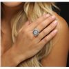 Image 2 : 18KT White Gold 5.52ctw Diamond and Sapphire Ring