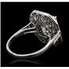 Image 7 : 18KT White Gold 5.52ctw Diamond and Sapphire Ring