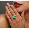 Image 2 : 14KT Two-Tone Gold 3.04ct Emerald and Diamond Ring