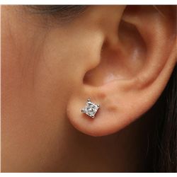 14KT White Gold 1.52ctw Diamond Solitaire Earrings