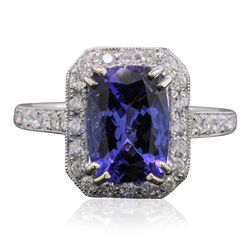 14KT White Gold 2.55ct Tanzanite and Diamond Ring