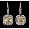 Image 3 : Platinum and 18KT Yellow Gold EGL Certified 2.71ctw Diamond Earrings