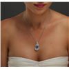 Image 2 : 18KT White Gold 4.63ct Tanzanite and Diamond Pendant With Chain